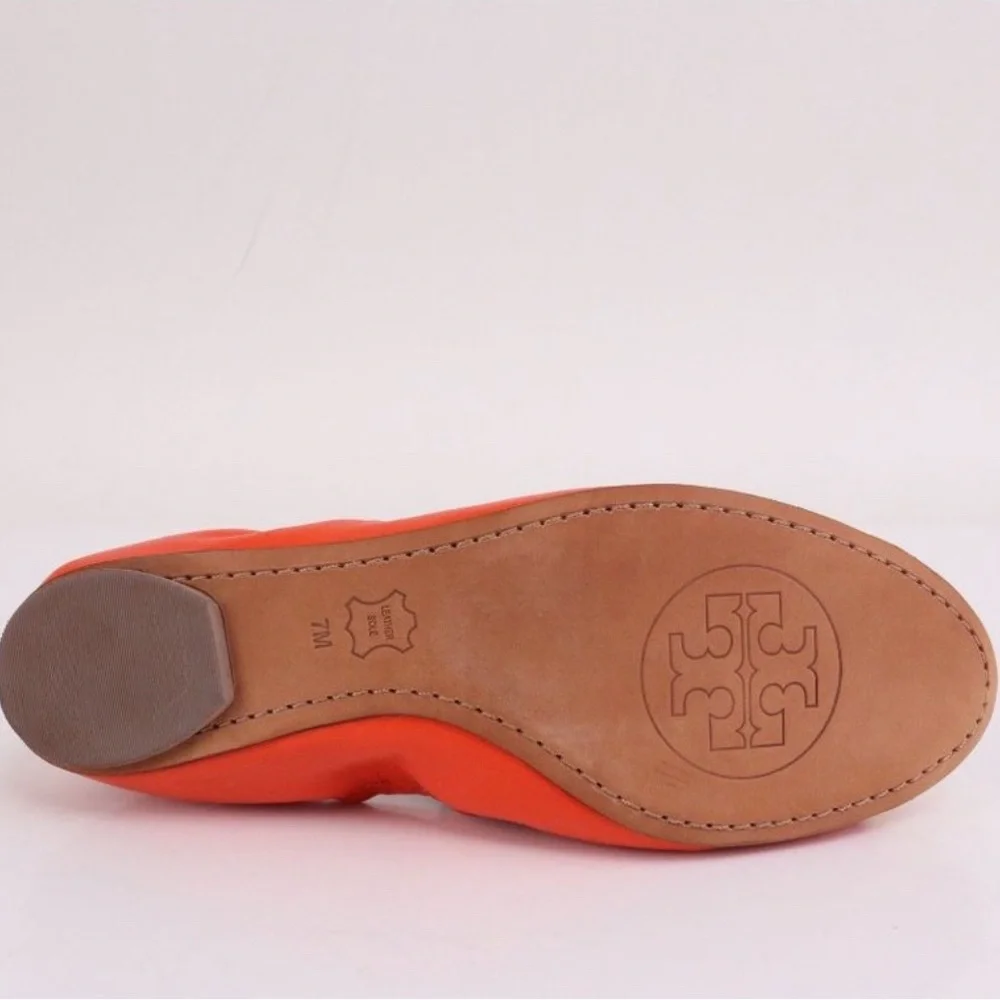 Tory Burch Orange Gold Flats - Picture 7 of 10